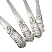 Wm Rogers Silver Plate Tablespoons, Art Deco, Unknown Pattern, Set of 4