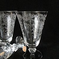 Fostoria Romance Tumblers, Set of 4, Etched Crystal Stemware, Replacement Fostoria Romance, Excellent Condition