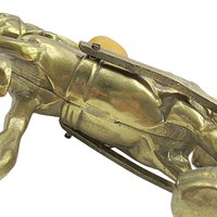 Large Brass Draft Horse Pulling Wagon, Farmhouse Decor, Planter, Gift for Horse Lover, 17 Inches Long, Work Horse and Wagon Statue