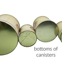 Metal Canisters, Set of 4, Hallmark 1990, Floral Decor, Beige, Stackable, Farmhouse or Country Kitchen Decor