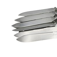 Rogers Silver Plate Arabesque Fruit Knives, Set of 6, Ornate Handles, Antique, Late 1800s