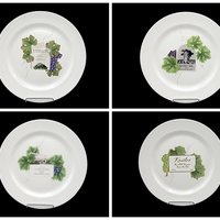 Set of 4, Wedgwood Dinner Plates, Grand Gourmet, Vintage Collection, Wine Collection and Decor, Gift for Wine Lover, Made in England. 1990s