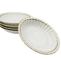 Wurttemberg Fruit or Dessert Bowls, White with Gold Accent Trims, Set of 5, Made in Germany