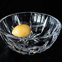 St Louis Crystal Bowl, France, Large 8.75 Diameter, Highly Reflective, Centerpiece, Original Sticker, Wedding Gift, Excellent Condition