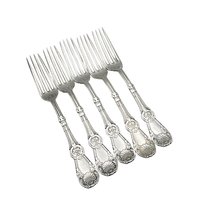 Rogers Silver Plate Flatware Tuxedo Pattern, Dinner Forks, Set of 4 OR Set of 5, Antique Late 1800s