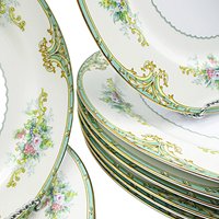Noritake M Fine China, Replacement Pieces, Green and Gold, Pink Florals, Similar Elroy, Dinner and Salad Plates, Bowls, Cup and Saucer Sets