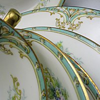 Noritake M Fine China, Replacement Pieces, Green and Gold, Pink Florals, Similar Elroy, Dinner and Salad Plates, Bowls, Cup and Saucer Sets