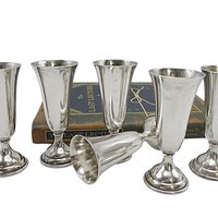 Sterling Silver, Cordials or Liquors, Set of 6, By Randahl, R14, Sterling Barware, Wedding or Anniversary Gift