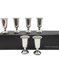 Towle Sterling Silver Cordials, Complete Set of 6, Original Box, Polished, Excellent Condition, Silver Anniversary or Wedding Gift