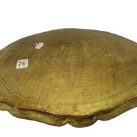 Florentine Tray, Hand Painted, Heavy Gold, Dark Green, Scalloped Edges, Floral Center, Wooden, Made in Italy