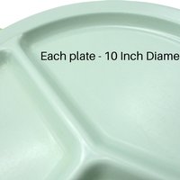 Set of 4, Texas Ware, ABC Mfg, Divided Plates, Melamine, Green, Rose, Yellow, Lime Green, Grill Plates, Summer Outdoor Dining, Dinner Plates