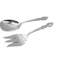 Rogers IS Beverly Manor, Silver Plate, Serving Pieces, Salad Set, Meat Fork and Large Spoon, Replacement Flatware Pieces