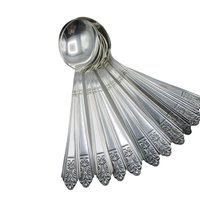 Royal Saxony Silver Plate 12 Place Settings, Plus 6 Serving Pieces, Total of 78 Pcs, 6pc Place Settings, Royal Saxony Flatware, 1930s