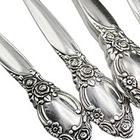 Ballad or Country Rose, Silver Plate,  Flatware Set, 12 Place Settings and Serving Pieces, Community Plate, Wooden Case, 77 Pieces Total