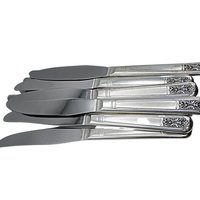 Royal Saxony Silver Plate 12 Place Settings, Plus 6 Serving Pieces, Total of 78 Pcs, 6pc Place Settings, Royal Saxony Flatware, 1930s