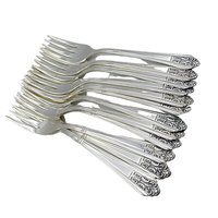 Royal Saxony Silver Plate 12 Place Settings, Plus 6 Serving Pieces, Total of 78 Pcs, 6pc Place Settings, Royal Saxony Flatware, 1930s