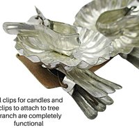 Christmas Tree Candle Clips, Set of 6, Tin Clip On Candleholders, Gently Used, Vintage Christmas Decor
