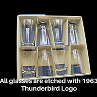 Ford Thunderbird, 1963, Barware, Fostoria, Set of 8, Tumblers, Gift from Dealership for Purchase, All Original Inserts and Packaging