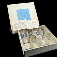 Ford Thunderbird, 1963, Barware, Fostoria, Set of 8, Tumblers, Gift from Dealership for Purchase, All Original Inserts and Packaging