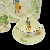 Charles Dickens Character Dish Set, Oliver Twist, 4pc Set, Luncheon and Dessert Plate, Cup and Saucer, by Alfred Meakin