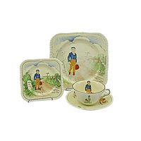 Charles Dickens Character Dish Set, Oliver Twist, 4pc Set, Luncheon and Dessert Plate, Cup and Saucer, by Alfred Meakin