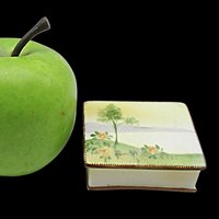 Nippon Trinket or Ring Box, Small Hand Painted Porcelain Jewelry Box, Engagement Ring Presentation Box