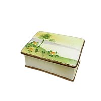 Nippon Trinket or Ring Box, Small Hand Painted Porcelain Jewelry Box, Engagement Ring Presentation Box