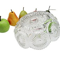 Heisey Fruit or Compote Bowl, 9 Inch Diameter, Ornate Starburst Design, Serving Bowl, Wonderful Condition