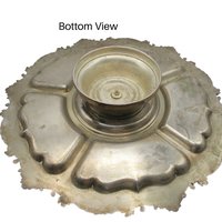 Revolving Silver Plate and Glass Hour De Vours Serving Platter, 20 Inch Diameter, Old World, Ornate Wedding or Bridal Shower