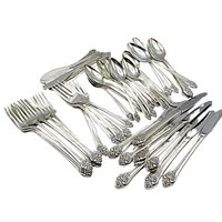 Rogers Plantation Flatware 60pc Set, Silver Plate, Includes 9pc Serving Set, Dinner Knives, Dinner and Salad Forks, Extra Teaspoons