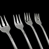 Rogers Plantation Cocktail or Seafood Forks, Silver Plate, Set of 4, Replacement Flatware or Silverware, Table Ready