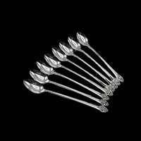 Rogers Plantation Iced Tea Spoons, Silver Plate, Set of 8, Replacement Flatware or Silverware, Table Ready