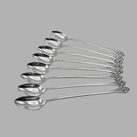 Rogers Plantation Iced Tea Spoons, Silver Plate, Set of 8, Replacement Flatware or Silverware, Table Ready