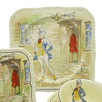 Charles Dickens Character Dish Set Mr Micawber, 4pc Set, Luncheon and Dessert Plate, Cup and Saucer, by Alfred Meakin