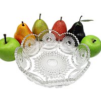Heisey Fruit or Compote Bowl, 9 Inch Diameter, Ornate Starburst Design, Serving Bowl, Wonderful Condition