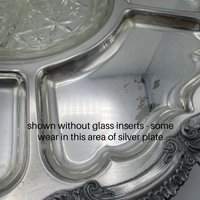 Revolving Silver Plate and Glass Hour De Vours Serving Platter, 20 Inch Diameter, Old World, Ornate Wedding or Bridal Shower