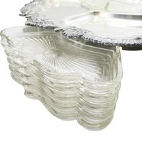 Revolving Silver Plate and Glass Hour De Vours Serving Platter, 20 Inch Diameter, Old World, Ornate Wedding or Bridal Shower