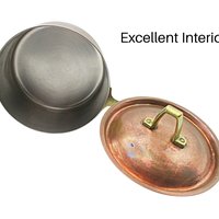 Copper Sauce Pan Paul Revere, Limited Addition, with Lid, No Dents, 5 1/4 Inch Diameter, Solid and Heavy