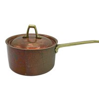 Copper Sauce Pan Paul Revere, Limited Addition, with Lid, No Dents, 5 1/4 Inch Diameter, Solid and Heavy