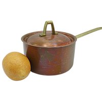 Copper Sauce Pan Paul Revere, Limited Addition, with Lid, No Dents, 5 1/4 Inch Diameter, Solid and Heavy