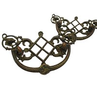 Antique Drawer Pulls Set of 2, Victorian 1920s, Marked Arco, Ornate, 3 Inch Mount, Original Mounting Hardware