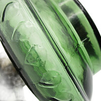 Oil Hurricane Lamp Base Green Glass, Dorset Thomaston, CT P&A Oil Lamp Base, Vivid Green, Hardware Functions Perfectly, Made in USA