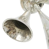 Silver Plate Epergne French Country, Tarnished and Distressed, Flower Holder, Elegant Shabby Decor