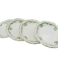 Johnson Bros Rolland Butter Pats, Set of 4, Green Pattern, Multiple Sets, Green Irish Look, Other Piece Types Available, Made in England