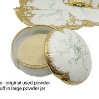 Limoges Dresser Set, 8pc, Limoges France, Powder Box, Pin Box, Candle Holder, Tray, Heavy Gold Gilt, Martial Redon, Anniversary Gift
