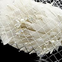Ladies Vintage Hat Dressy, Faux Pearls, Sequins and Netting, Creamy White, Pillbox Style, Wedding Hat, L Strauss