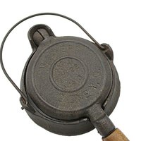 Wagner Cast Iron Waffle Maker, Toy Waffle Iron, Sidney Ohio, Wooden Handle, Wagner Toy Cooking Pans Utensils, Primitive Kitchen Decor