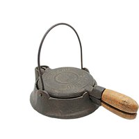 Wagner Cast Iron Waffle Maker, Toy Waffle Iron, Sidney Ohio, Wooden Handle, Wagner Toy Cooking Pans Utensils, Primitive Kitchen Decor