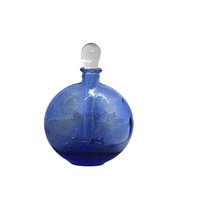 Perfume Bottle with Glass Dauber, Cobalt Blue, Vanity Dresser Decor