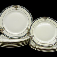 Rosenthal Salad and Bread Plate Sets, Gladmere, Your Choice, Florals with Dark Blue Borders, Made in Bavaria Germany